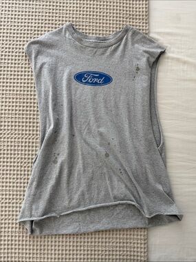 Urban Outfitters Gray Tank Top with Blue Ford Logo